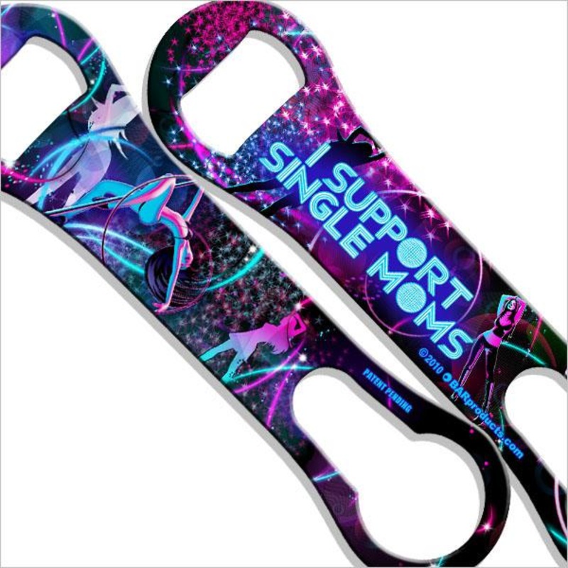 I Support Single Moms V-Rod Bottle Opener