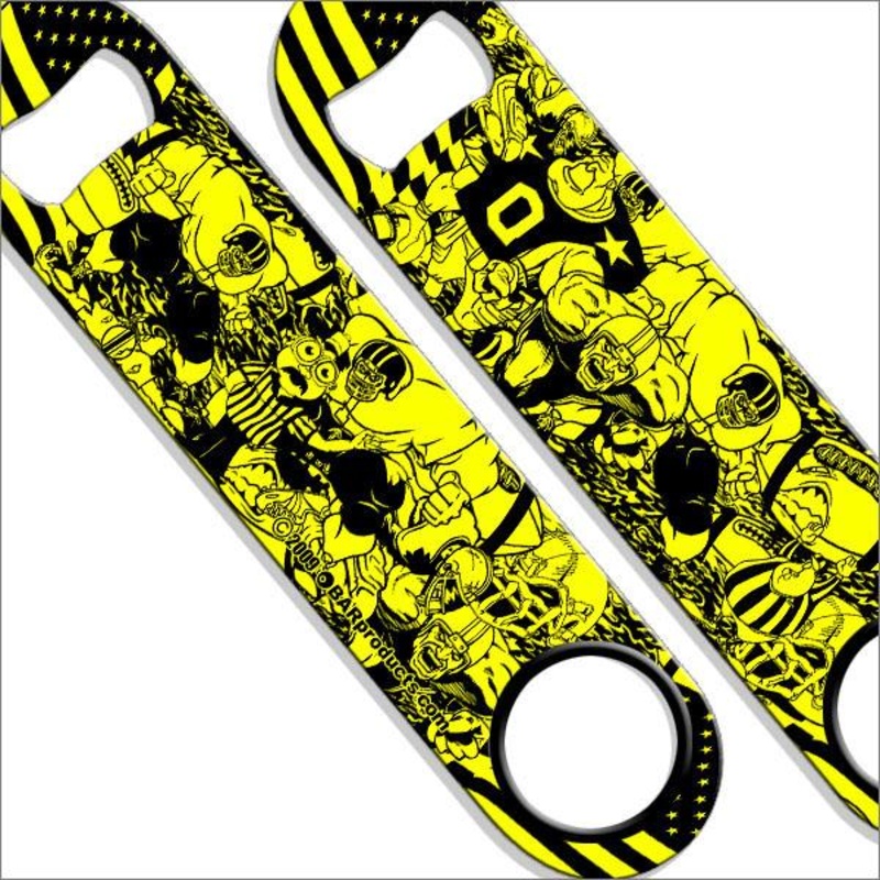 Neon Football Collage Speed Bottle Opener