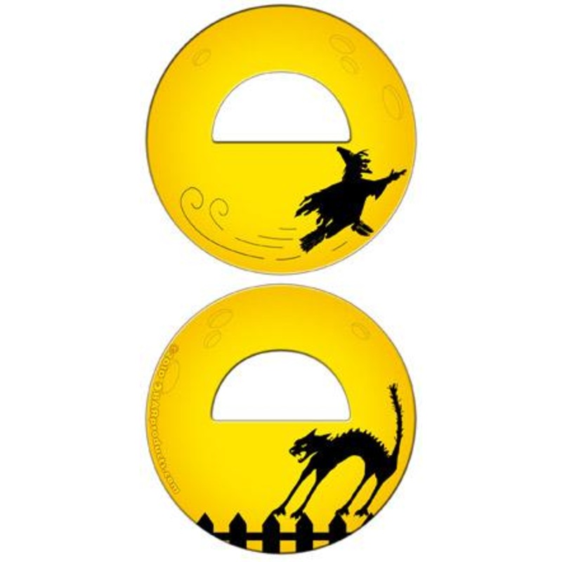 Witch and Cat Round Bottle Opener