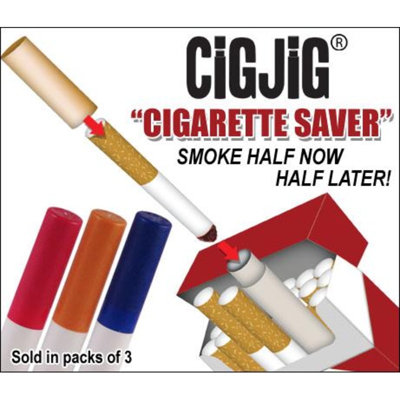 CigJig Cigarette Saver|3 Pack|30 Count Display Box – Colored Caps