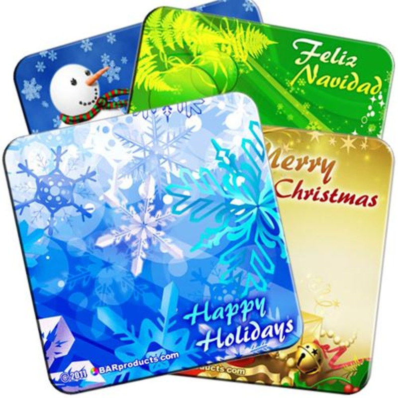 Cork Bottom Coasters – Christmas Theme – 4