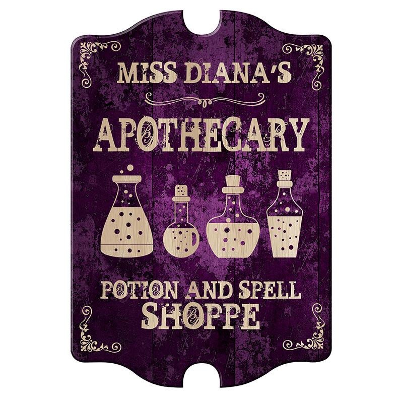 Custom Apothecary Wood Sign – Tavern Shaped