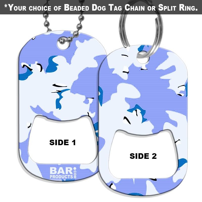 Dog Tag Bottle Opener – Light Blue Camo