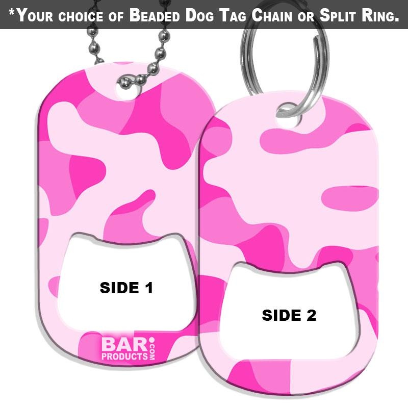 Dog Tag Bottle Opener – Pink Camo