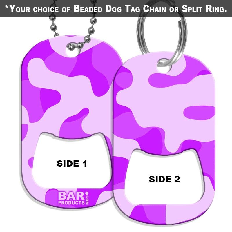 Dog Tag Bottle Opener – Purple Camo
