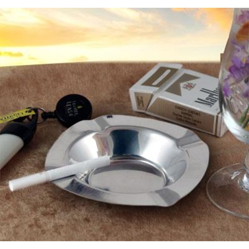 Semi Square Stainless Steel Ashtray – 4.75 inch