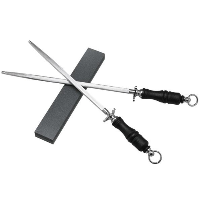 Sharpening Steels and Stones|Sharpening Steel – 14 inch|Sharpening Stone 12 x 2 x 1 inches