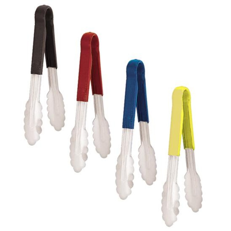 Spring Tongs Color Coded|16″ Blue|9″ Green|12″ Green|16″ Green|16″ Red|9″ Yellow|16″ Yellow