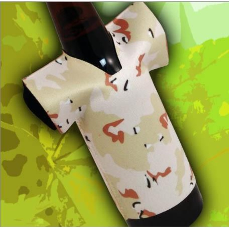 T-Shirt Style Bottle Cooler – Camo Desert