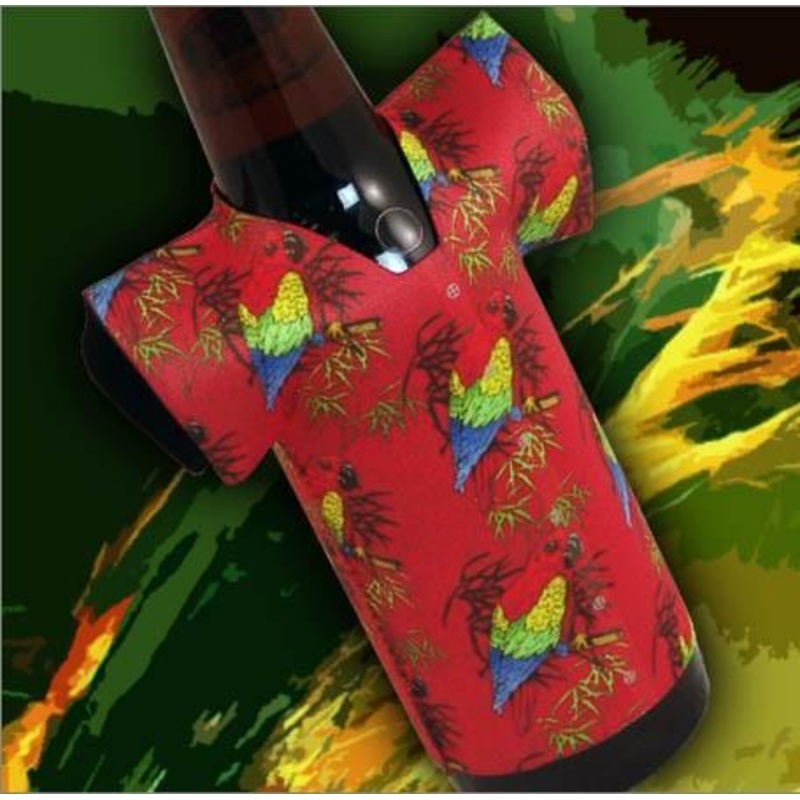 T-Shirt Style Bottle Cooler – Hawaiian Parrot