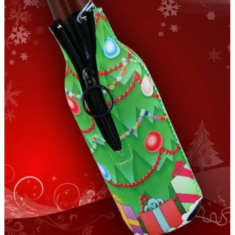 Zipper Bottle Cooler – Christmas Tree