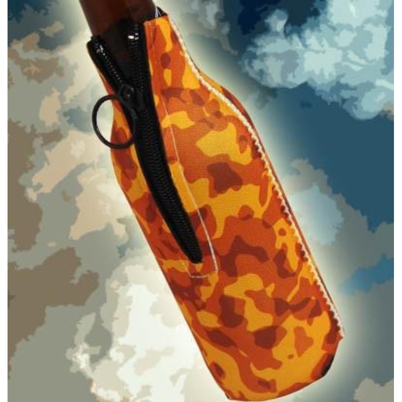 Zipper Style Bottle Cooler – Camo Blaze