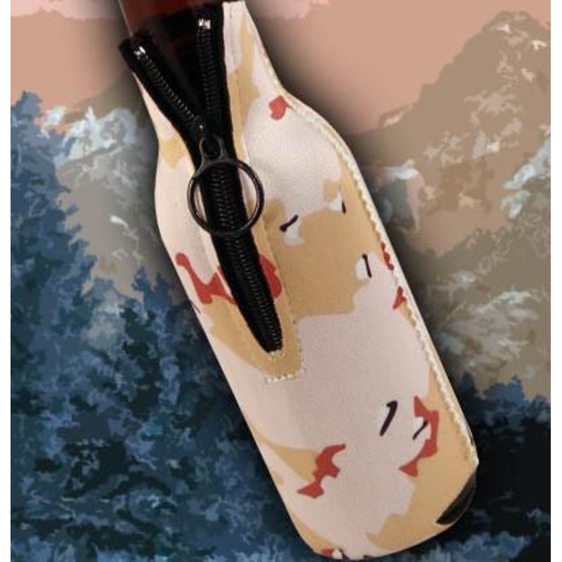 Zipper Style Bottle Cooler – Camo Desert