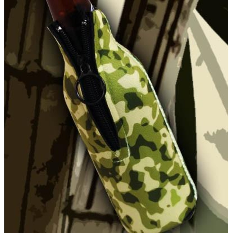 Zipper Style Bottle Cooler – Camo Forest