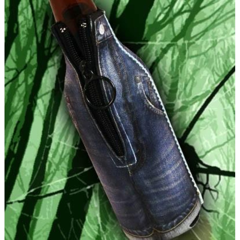Zipper Style Bottle Cooler – Denim