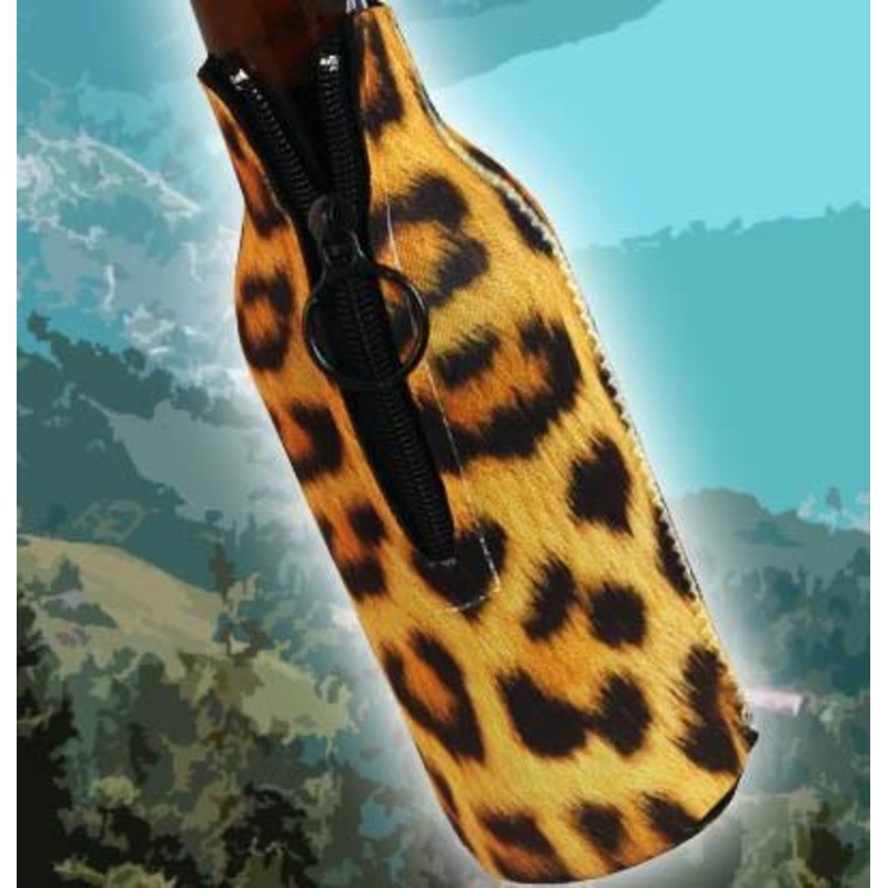 Zipper Style Bottle Cooler – Leopard