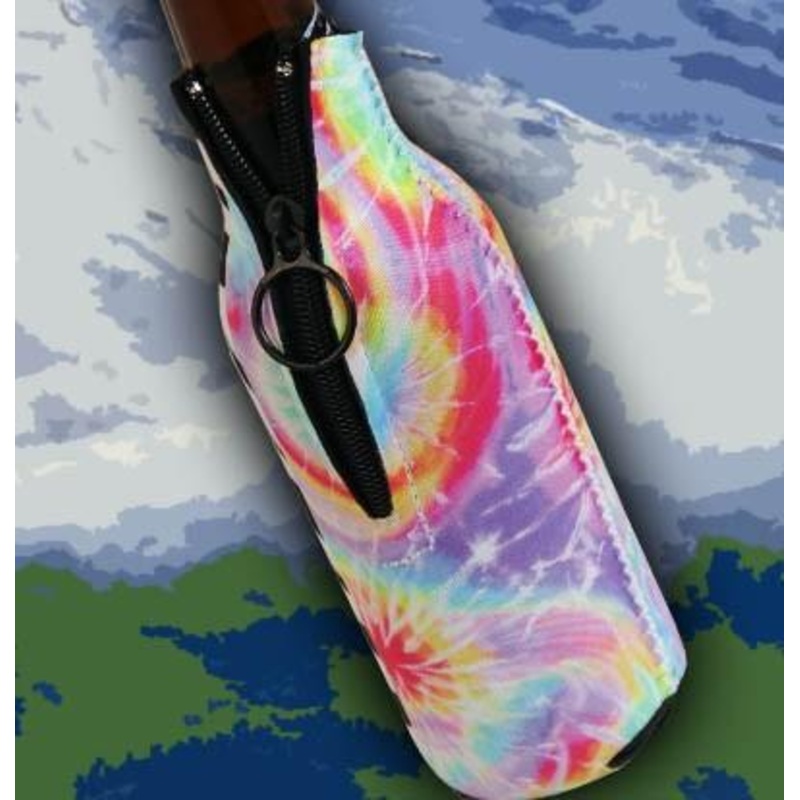 Zipper Style Bottle Cooler – Tie Dye