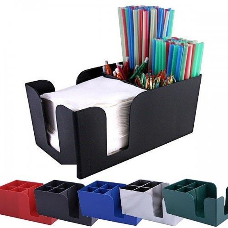 Bar Caddies – 5 Compartment|Black|Red|Blue|Chrome