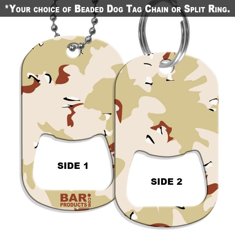 Dog Tag Bottle Opener – Tan Camo
