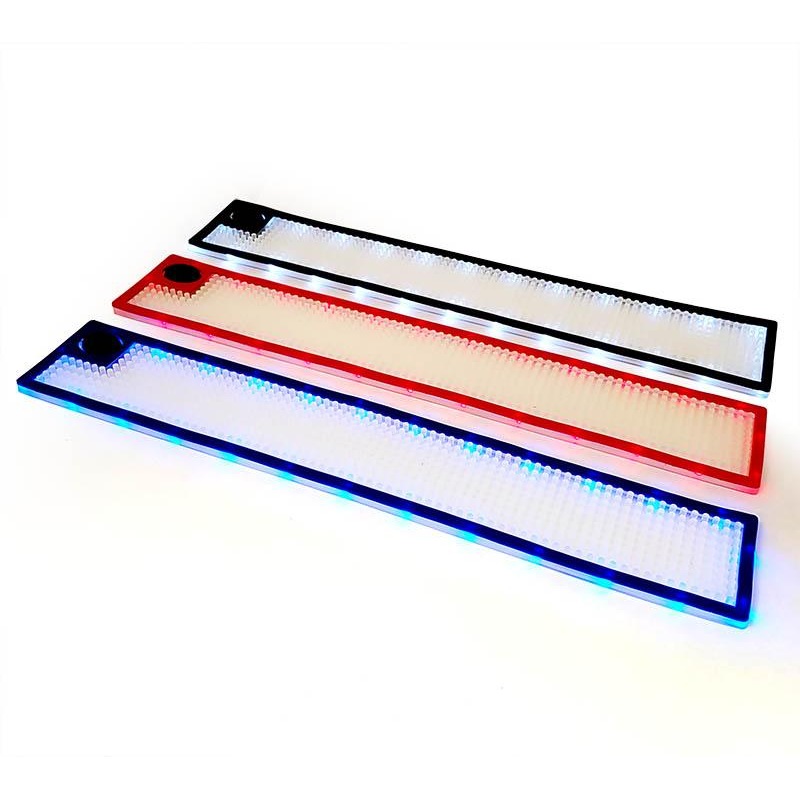 LED Bar Mats|Red|White|Blue|Black Trim w/Blue LED