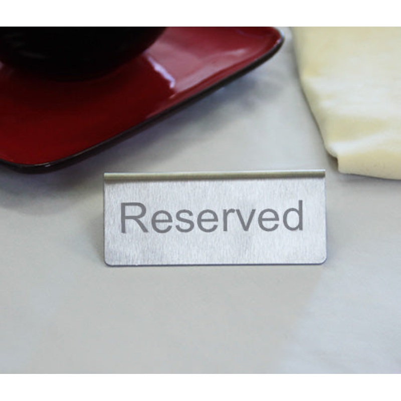 Tabletop Reserved Sign – Stainless Steel