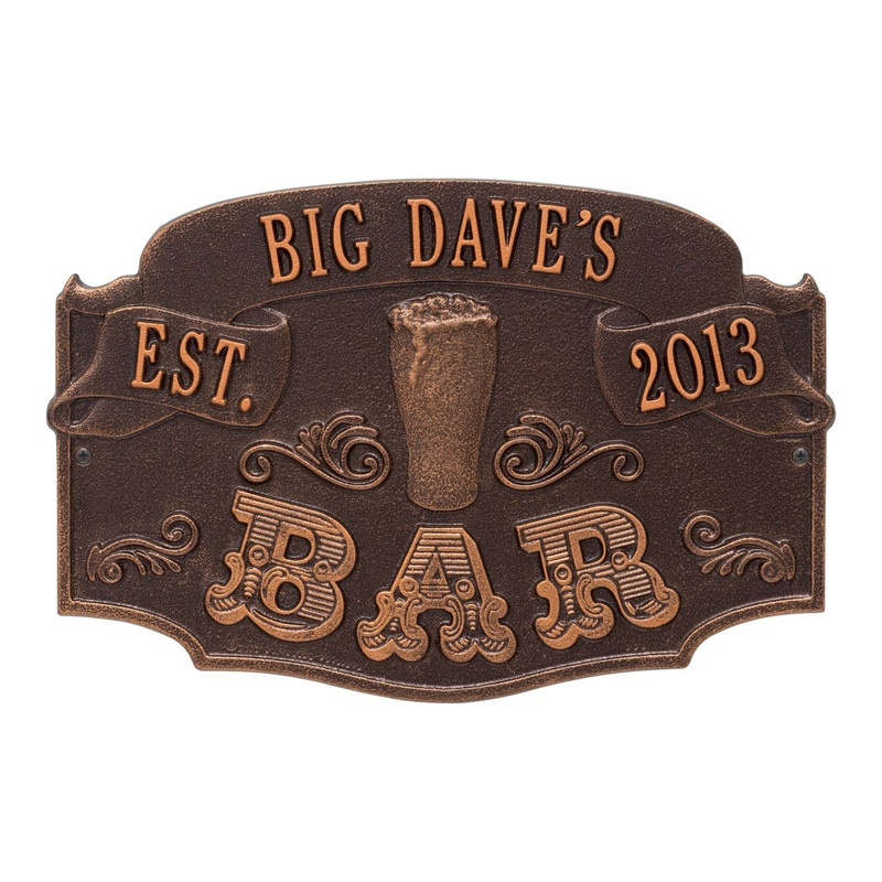 Cast Aluminum Plaque – Established Bar – CUSTOMIZABLE