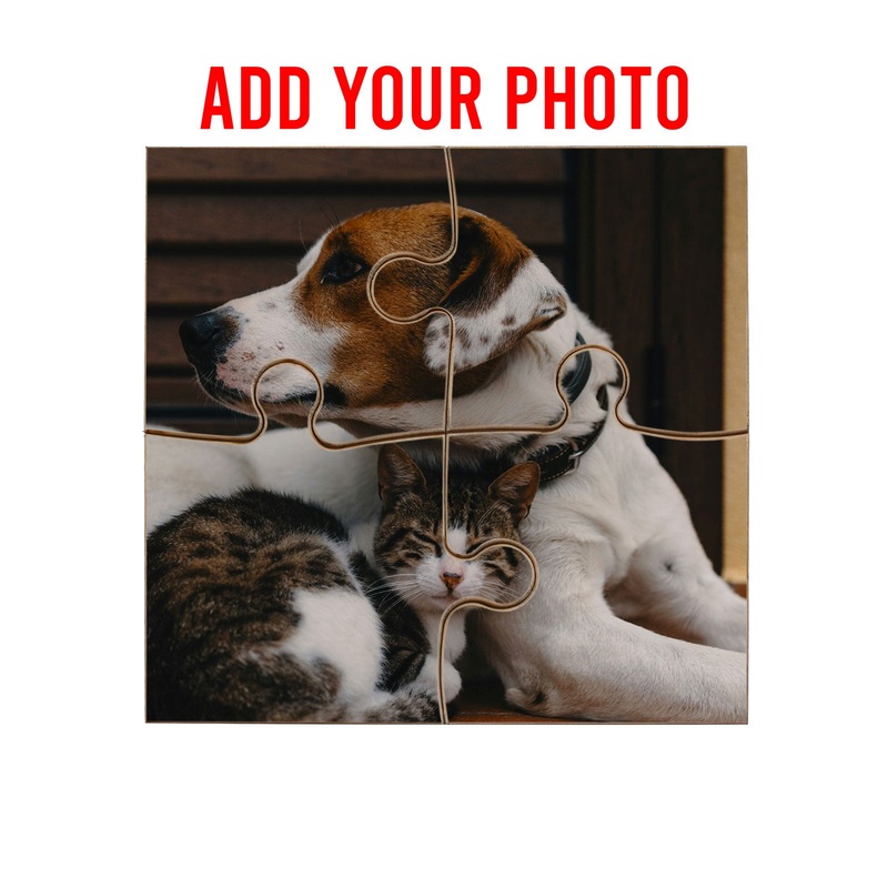 Custom Wooden Puzzle Coasters – Set of 4 – Add Your Photo