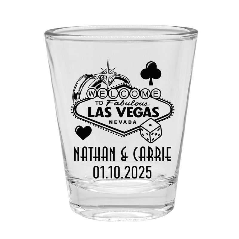 Customizable – 1.75oz Clear Shot Glass – Vegas Themed Shot Glasses