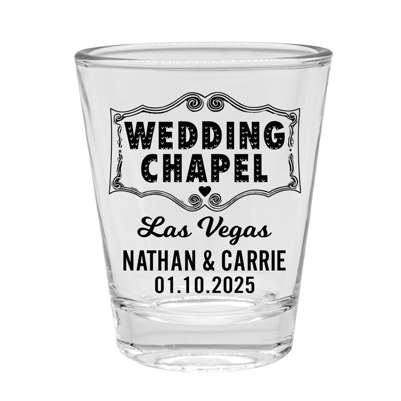Customizable – 1.75oz Clear Shot Glass – Wedding Chapel
