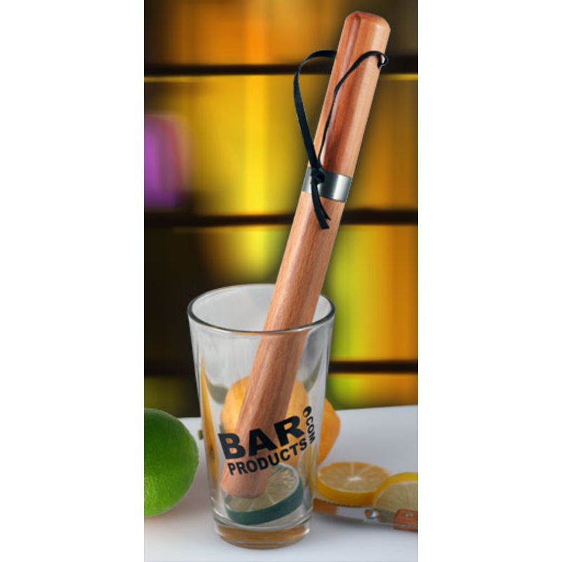 Wood 30cm Muddler with Leather Strap