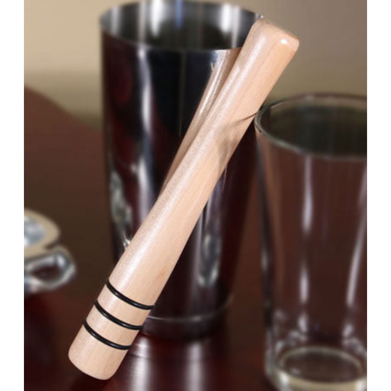 Wood Muddler with Grip Bands