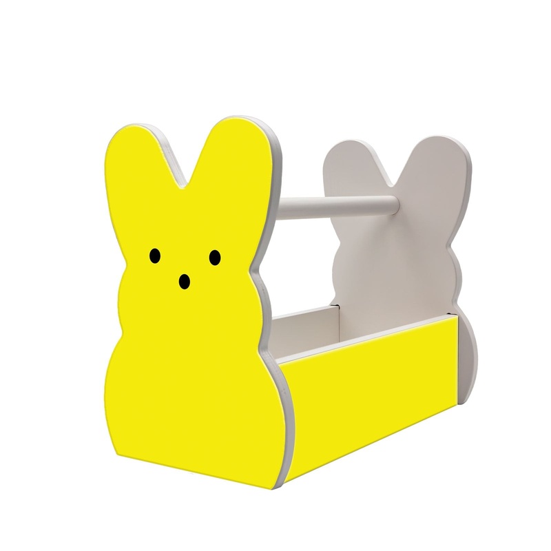 Wooden Bunny Basket – Marshmallow Bunny – Multiple Color Options