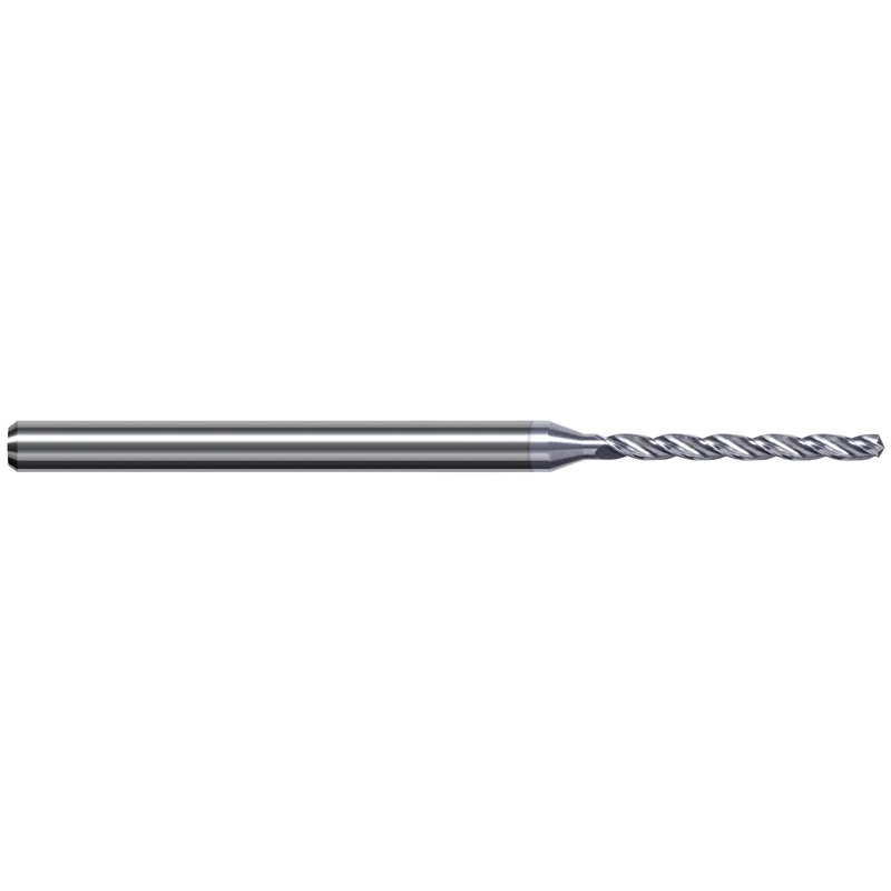 Harvey Tool CBG1260-C8 | 31 mm Flute Length x 6 mm Shank x 75 mm OAL 3 Flute TiB2 Coated Carbide Micro Drill Bit